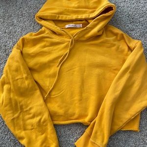Cropped long sleeve yellow hoodie!
